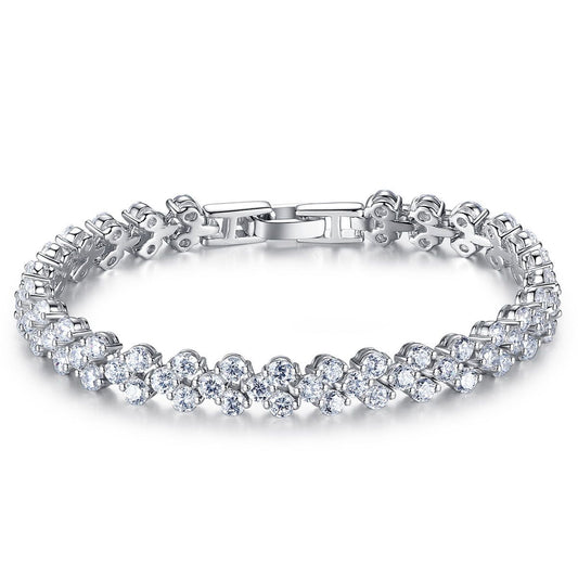 Sweet Glittering CZ Sterling Silver Bracelet