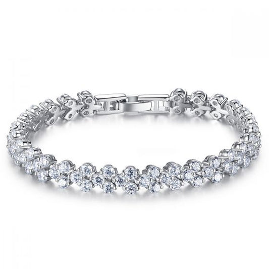 Sweet Glittering CZ Sterling Silver Bracelet