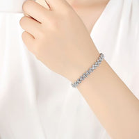 Sweet Glittering Crystal Sterling Silver Bracelet
