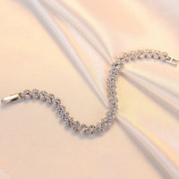 Sweet Glittering Crystal Sterling Silver Bracelet