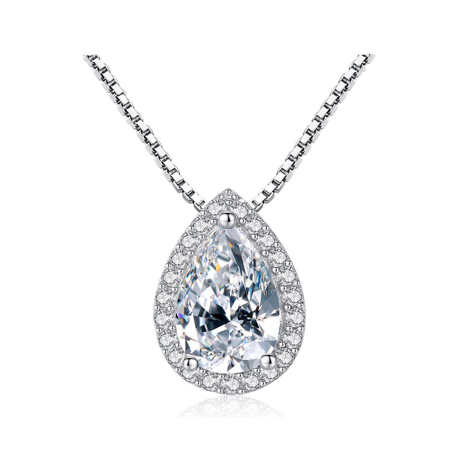 Waterdrop Crystal 925 Sterling Silver Necklace