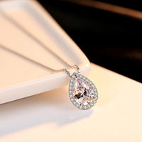Waterdrop Crystal 925 Sterling Silver Necklace