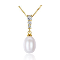 Waterdrop Pearl Pendant Necklace in 925 Sterling Silver