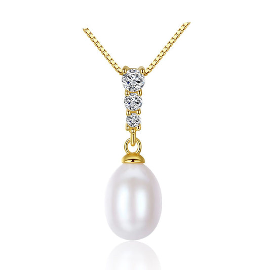 Waterdrop Pearl Pendant Necklace in 925 Sterling Silver