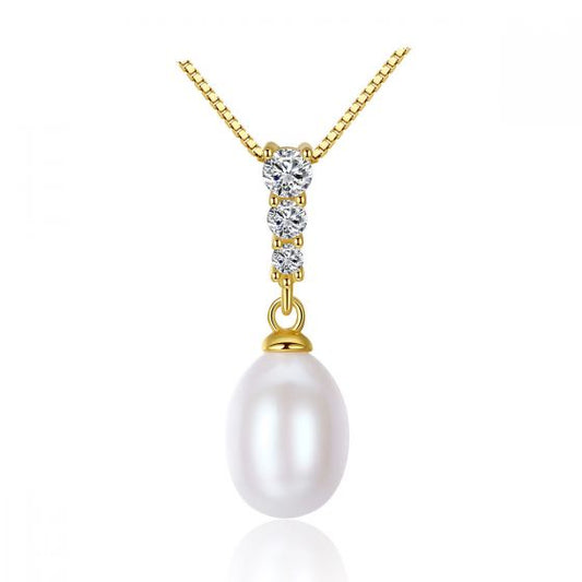 Waterdrop Pearl Pendant Necklace in 925 Sterling Silver