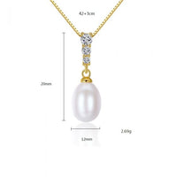 Waterdrop Pearl Pendant Necklace in 925 Sterling Silver