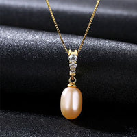 Waterdrop Pearl Pendant Necklace in 925 Sterling Silver