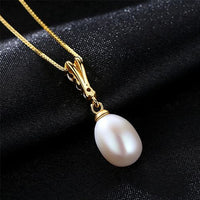 Waterdrop Pearl Pendant Necklace in 925 Sterling Silver