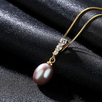 Waterdrop Pearl Pendant Necklace in 925 Sterling Silver
