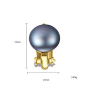 Half-Round Natural Pearl Silver Stud Earrings