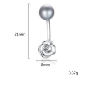 Rose Flower Freshwater Pearl Sterling Silver Earrings