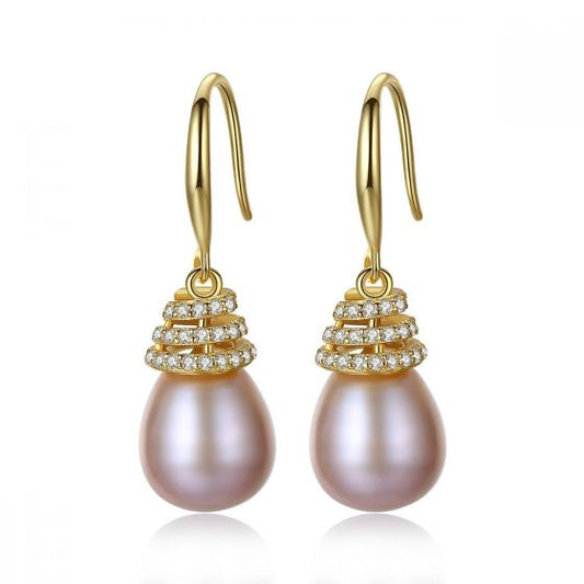 Waterdrop Freshwater Pearl Screw-Back Earrings