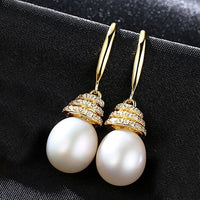 Waterdrop Freshwater Pearl Screw-Back Earrings