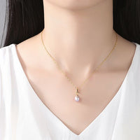 Simple Freshwater Pearl 925 Silver Necklace