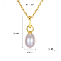 Simple Freshwater Pearl 925 Silver Necklace