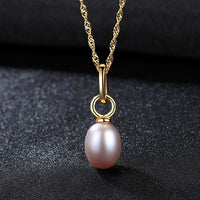 Simple Freshwater Pearl 925 Silver Necklace