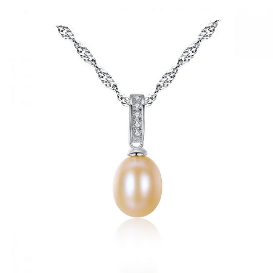Waterdrop Freshwater Pearl Twisted CZ 925 Sterling Necklace
