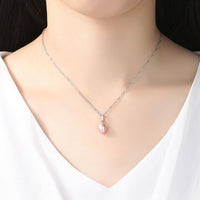 Waterdrop Freshwater Pearl Twisted Crystal 925 Sterling Necklace
