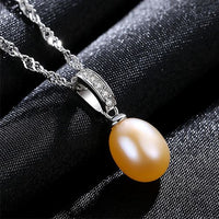 Waterdrop Freshwater Pearl Twisted Crystal 925 Sterling Necklace