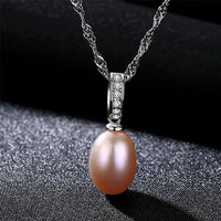 Waterdrop Freshwater Pearl Twisted Crystal 925 Sterling Necklace