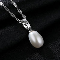 Waterdrop Freshwater Pearl Twisted Crystal 925 Sterling Necklace