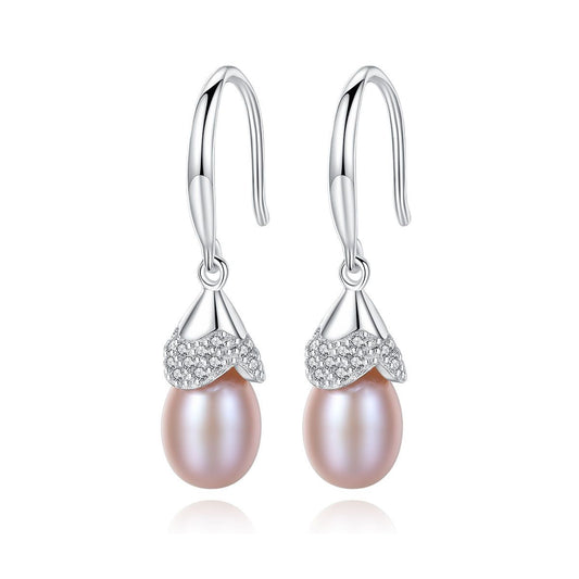 Waterdrop Freshwater Pearl 925 Sterling Silver Earrings