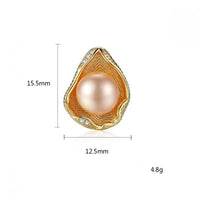 Round Freshwater Pearl Shell Stud Earrings
