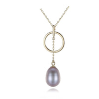 Round Circle Freshwater Pearl 925 Silver Necklace