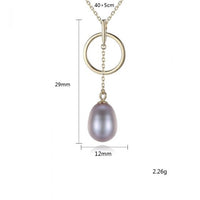 Round Circle Freshwater Pearl 925 Silver Necklace