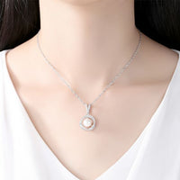 Freshwater Pearl Twisted Crystal Circle 925 Silver Necklace