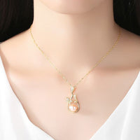 Freshwater Pearl Crystal Flower Branch Necklace