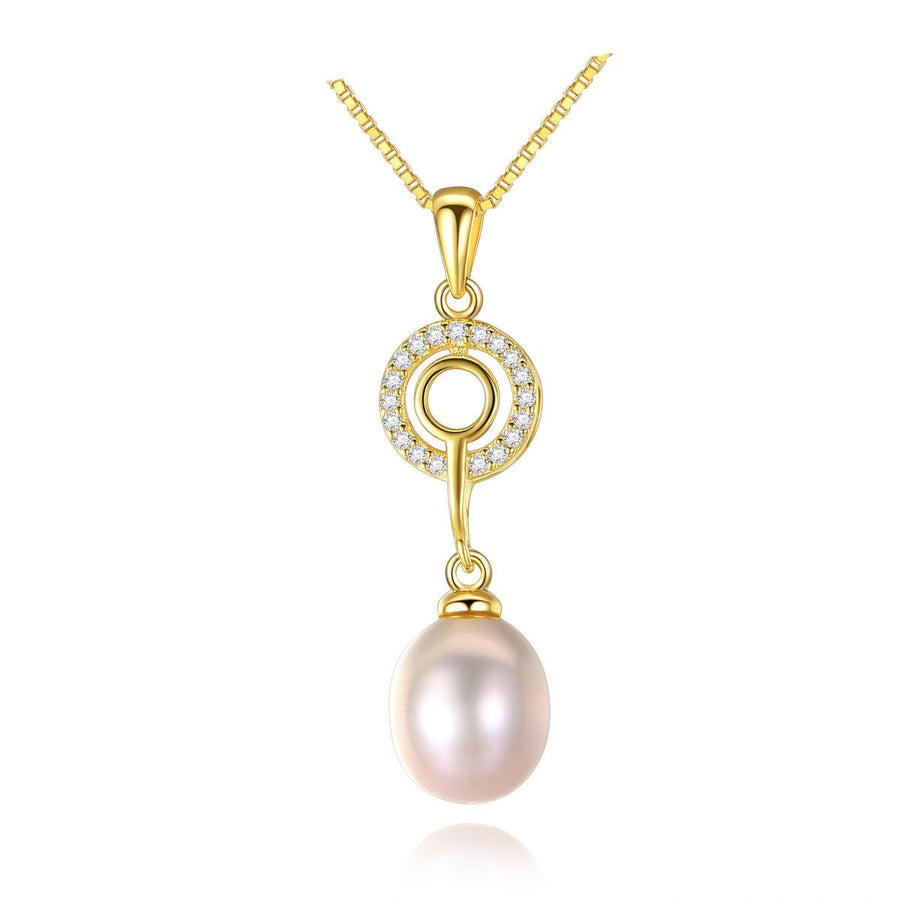 Natural Pearl Crystal 925 Sterling Silver Necklace