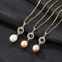 Natural Pearl Crystal 925 Sterling Silver Necklace