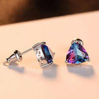 Created Russian Emerald Sterling Silver Stud Earrings