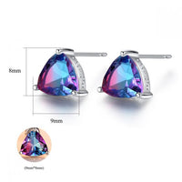 Created Russian Emerald Sterling Silver Stud Earrings