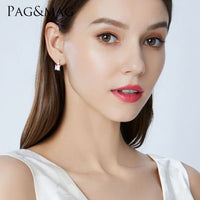 Radiant Morganite Hoop Earrings in 925 Sterling Silver
