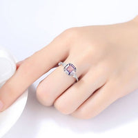 Radiant Morganite Ring in 925 Sterling Silver