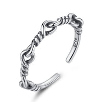 Vintage Twisted Knot 925 Sterling Silver Adjustable Ring