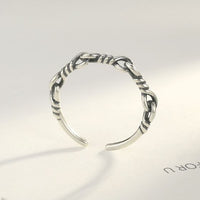 Vintage Twisted Knot 925 Sterling Silver Adjustable Ring