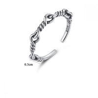 Vintage Twisted Knot 925 Sterling Silver Adjustable Ring