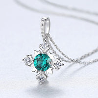 Crystal Snowflake Sterling Silver Necklace