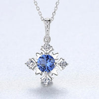 Crystal Snowflake Sterling Silver Necklace