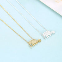 Mother and Child Elephant 925 Sterling Silver Necklace