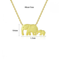 Mother and Child Elephant 925 Sterling Silver Necklace