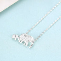 Mother and Child Elephant 925 Sterling Silver Necklace