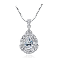 Cubic Zirconia Waterdrop 925 Sterling Silver Necklace