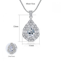 Cubic Zirconia Waterdrop 925 Sterling Silver Necklace