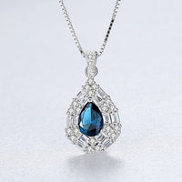 Cubic Zirconia Waterdrop 925 Sterling Silver Necklace