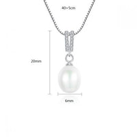 Waterdrop Natural Pearl and Crystal 925 Sterling Silver Necklace