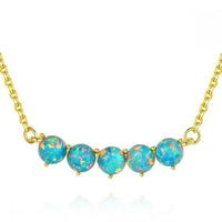 Classic Opal Bead Necklace in 925 Sterling Silver